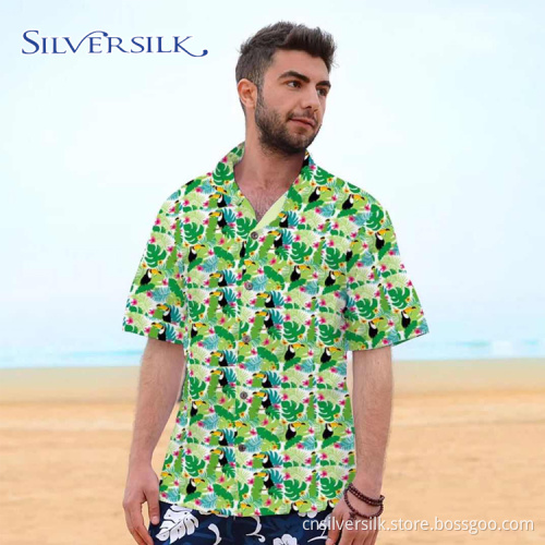 Sommer Casual Digital Print Männer Kurzarm-Hemd